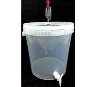 Sil2018 Grand récipient de jardinage 33 l pour bière ou vin avec robinet de vidange et tubes d'invité Transparent 33 l.