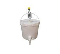 sil2018 Récipient de fermentation complet de 5 l - Récipient de fermentation avec barboteur et caoutchouc d'étanchéité et robinet de vidange en plastique, seau pour bière ou vin avec poignée, blanc