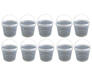 sil2018 Seau de 10 litres avec couvercle transparent empilable en plastique pour aliments et liquides - Lot de 10