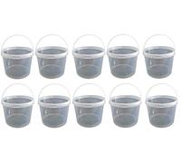 sil2018 Seau en plastique transparent de 5 litres avec couvercle, lot de 10, empilable, alimentaire, polypropylène