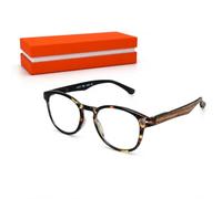 SILAC - Lunette Loupe Homme et Femme - 7302 - Brun Écaille - Polycarbonate Ovale - Branches Flex Imitation Bois - Grands Verres - Étui Inclus - Dioptrie +1,75