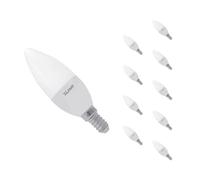 SILAMP Ampoule LED E14 8W 220V C37 180° (Pack de 10) - Blanc Chaud 2300K - 3500K