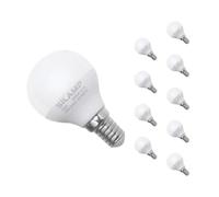 SILAMP Ampoule LED E14 8W 220V G45 300° (Pack de 10) - Blanc Chaud 2300K - 3500K