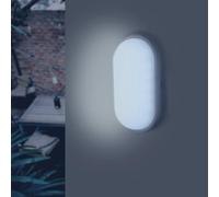 SILAMP Applique LED Murale 20W Blanche Ovale IP65 - Blanc Neutre 4000K - 5500K