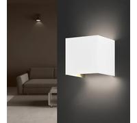SILAMP Applique Murale Blanche LED 6W IP54 Carré - Blanc Chaud 2300K - 3500K