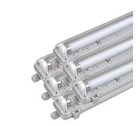 SILAMP Kit de Réglette LED IP65 + Tube Néon LED 120cm T8 18W - Pack de 6 - Blanc Neutre 4000K - 5500K