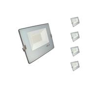 SILAMP Pack de 5 - Projecteur LED Extérieur 50W IP65 No Flicker - BLEU GRIS - Blanc Neutre 4000K - 5500K