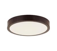 SILAMP Plafonnier LED 18W Bois Wengé 28cm - Blanc Neutre 4000K - 5500K