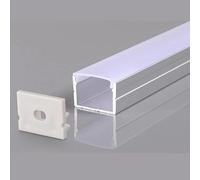 SILAMP Profilé Aluminium 19x13mm 2m Pour Ruban LED Couvercle Opaque Blanc