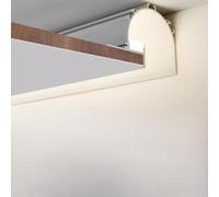 SILAMP Profilé Aluminium Blanc 2m arrondi pour Ruban LED simple pour Faux-Plafond