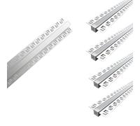 SILAMP Profilé Aluminium Encastrable 2m pour Ruban LED Couvercle Blanc Opaque (Pack de 5)