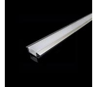 SILAMP Profilé Aluminium encastré 1m pour Ruban LED Couvercle Blanc Opaque