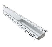 SILAMP Profilé Aluminium encastré 2m pour Ruban LED Double Couvercle Blanc Opaque