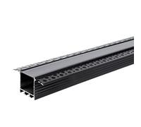SILAMP Profilé Encastrable Large 2m Noir pour Ruban LED Couvercle Noir