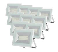 SILAMP Projecteur LED Extérieur 50W IP65 BLANC IK06 - Pack de 10 - Blanc Neutre 4000K - 5500K