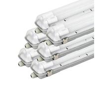 SILAMP Réglette étanche 120 cm double pour Tube LED T8 IP65 1 côté (Boitier vide) (Pack de 6)