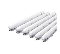SILAMP Réglette LED 120cm Étanche IP65 CCT - Puissance Ajustable 22/28/34/40W - 3000K/4000K/6500K (Pack de 6)