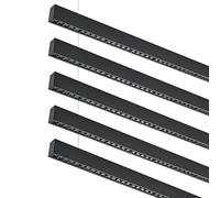 SILAMP Réglette Suspendue LED 120cm 35W Noir (Lot de 5) - Blanc Froid 6000K - 8000K