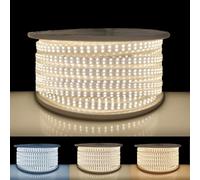 SILAMP Ruban LED 220V Fin Recoupable 50M Double Rangée 9W/m IP65 2835 180LED/m - Blanc Chaud 2300K - 3500K