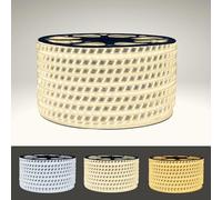 SILAMP Ruban LED 220V Recoupable 50M IP65 2835 180LED/m Triple Rangée - Blanc Froid 6000K - 8000K