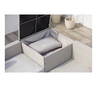 CONCEPT USINE - Ensemble Canapé De Jardin d'angle Design Silang avec Coffre Intégré en Résine Tressée 4 Personnes Gris Clair - Coussins Déperlants - Table Basse - Résistant, Imperméable