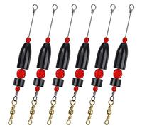 SILANON Carolina Lot de 6 bas de ligne de pêche en laiton pré-gréé avec perles et émerillons pour bar, eau salée et eau douce