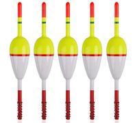 SILANON Flotteurs de pêche en bois - Flotteurs et flotteurs - Bâtons ovales à ressort - Pour crappie, poisson-chat, truite, craquelon, doré - 5/10 pièces