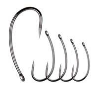 Silanon Hameçons de pêche en acier à haute teneur en carbone 120 pièces sans ardillon pour carpe ou pêche d'eau douce en eau salée, Mixte, 6# 120pcs