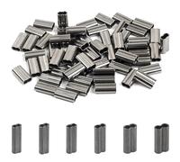 SILANON Lot de 100 manchons à sertir à double baril en laiton et cuivre pour câble de pêche (2,2 mm - 100 pièces)