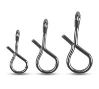 SILANON Lot de 150 mousquetons de pêche à la mouche - En acier inoxydable - Avec micro émerillons - Sans nœud - 3 tailles