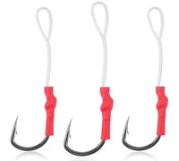 Silanon Lot de 40 hameçons en acier inoxydable avec ligne PE pour pêche en eau douce Tailles 1/0-10/0, Mixte, 9/0 40pcs