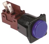Silanos Bouton poussoir pour lave-vaisselle N50 Bleu 230 V 1NO Dimensions 28,5 x 28,5 mm Connecteur plat 6,3 mm 16 A IP40 150 °C
