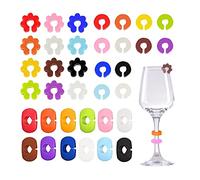 Silars Marque Verre, 36pcs Marqueurs de Verre Réutilisables Marqueurs de Boissons en Silicone, Identificateur de Verre pour Diverse Tasse Verre à Vin (3 Styles avec 12 Couleurs)