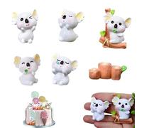 Silars Mini Koala Figurine pour Gateau, 7pcs Résine Miniature Koala Gateau Topper Mini Figurines Ornement Koalas pour Table Plante Pot Paysage Décor Ornement