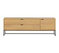 SILAS - Meuble TV finition chêne L180 Beige