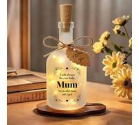 Silavo Cadeaux pour maman - Cadeaux pour maman, lumières décoratives à LED, cadeau d'anniversaire pour maman, cadeaux de fête des mères pour maman, bouteille en verre avec une carte vierge en forme de