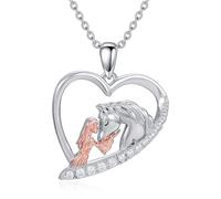 SILBAZ Collier avec pendentif panda/pingouin/cheval/dauphin/vache pour femme, bijou tendance cadeau pour maman, femme, épouse, Cuivre, Pas de gemme