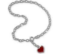 SilberDream 25cm Bracelet cheville femme rouge non allergénique coeur argent véritable D2SDF006