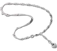 SilberDream 25cm bracelet de cheville femme argent sans allergènes cœur argent véritable D2SDF020I