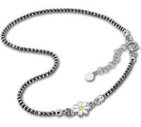 SilberDream 27cm Bracelet de cheville femme fleur noircie Bijoux en argent véritable D2SDF2254K