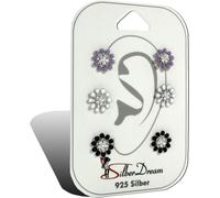 SilberDream 3 boucles d'oreilles Boucles d'oreilles en argent VRAI Set zirconium bijoux de marque de haute qualité idéal comme idée de cadeau pour anniversaire mariage emballage original inclus D2SDS6