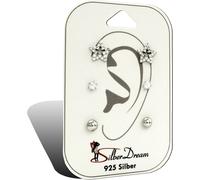 SilberDream 3 boucles d'oreilles Boucles d'oreilles VRAI argent Set zirconium bijoux de marque de haute qualité idéal comme idée de cadeau pour anniversaire mariage emballage original inclus D2SDS607W