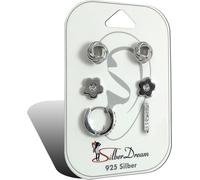 SilberDream 3 boucles d'oreilles Boucles d'oreilles VRAI argent Set zirconium bijoux de marque de haute qualité idéal comme idée de cadeau pour anniversaire mariage emballage original inclus D2SDS616W