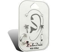 SilberDream 3 boucles d'oreilles Boucles d'oreilles VRAI argent Set zirconium bijoux de marque de haute qualité idéal comme idée de cadeau pour anniversaire mariage emballage original inclus D2SDS624W