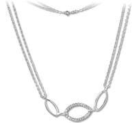 SilberDream 45cm Collier Ovale Zirconium scintillant Argent Femme Bijoux D2SDK425W