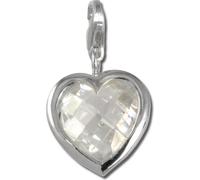 SilberDream 925 Charm coeur Pendentif en argent véritable blanc zircon D2FC210W