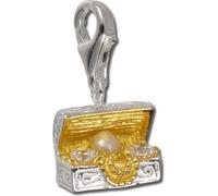SilberDream 925 Charm coffre en argent véritable Pendentif jaune perle zircon D2FC227WZ