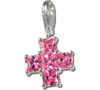 SilberDream 925 Charm croix en argent véritable Pendentif rose zircon D2FC204P