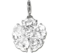 SilberDream 925 Charm fleur de coeur argent véritable pendentif blanc zircon D2FC4112W