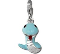 SilberDream 925 Charm funny Snake Pendentif en argent 925 émaillé bleu D2FC870H